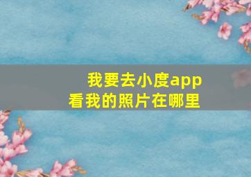 我要去小度app看我的照片在哪里