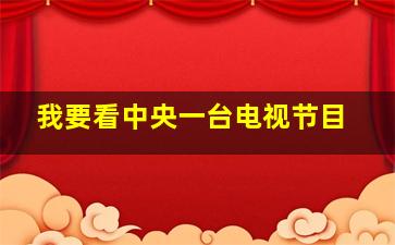 我要看中央一台电视节目