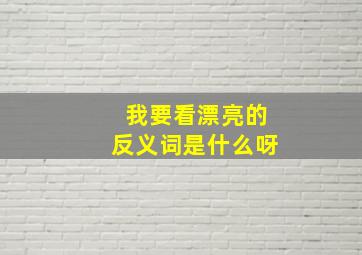 我要看漂亮的反义词是什么呀