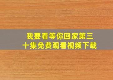 我要看等你回家第三十集免费观看视频下载