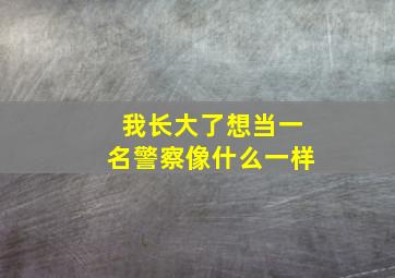 我长大了想当一名警察像什么一样