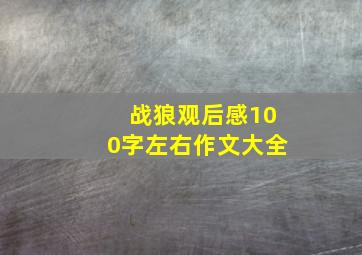 战狼观后感100字左右作文大全