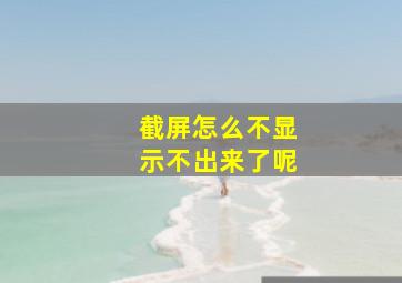 截屏怎么不显示不出来了呢