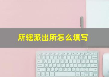 所辖派出所怎么填写