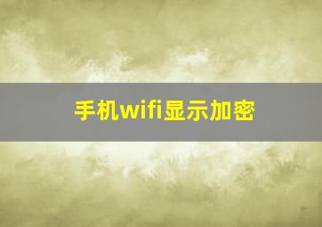 手机wifi显示加密