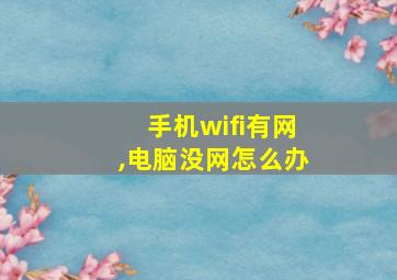 手机wifi有网,电脑没网怎么办