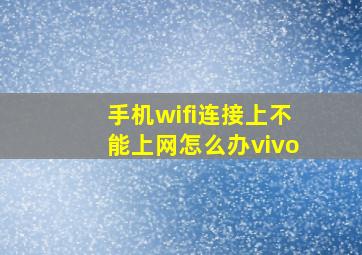 手机wifi连接上不能上网怎么办vivo