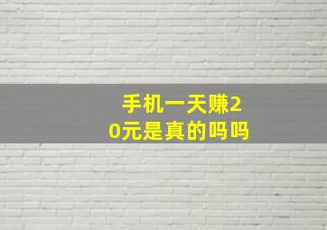 手机一天赚20元是真的吗吗