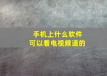 手机上什么软件可以看电视频道的