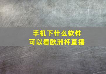 手机下什么软件可以看欧洲杯直播