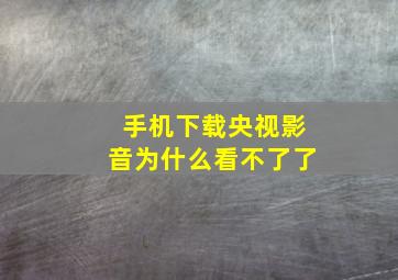 手机下载央视影音为什么看不了了