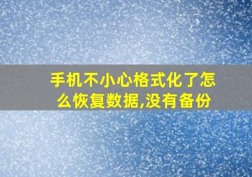 手机不小心格式化了怎么恢复数据,没有备份