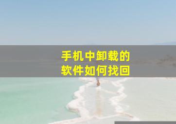 手机中卸载的软件如何找回