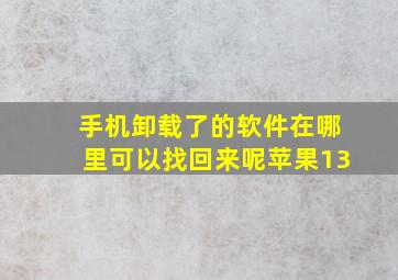 手机卸载了的软件在哪里可以找回来呢苹果13