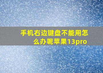 手机右边键盘不能用怎么办呢苹果13pro