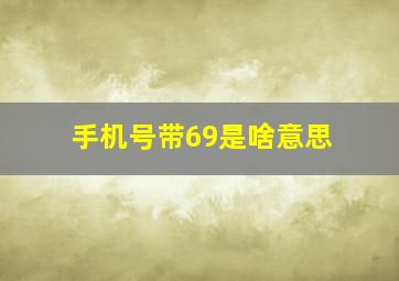 手机号带69是啥意思