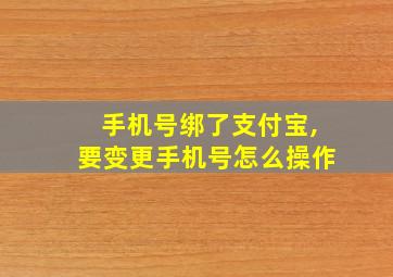 手机号绑了支付宝,要变更手机号怎么操作