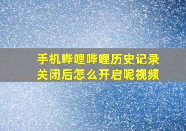 手机哔哩哔哩历史记录关闭后怎么开启呢视频