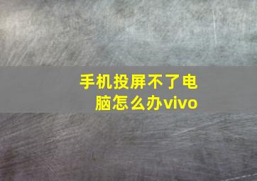 手机投屏不了电脑怎么办vivo