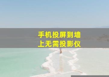 手机投屏到墙上无需投影仪