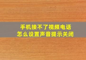 手机接不了视频电话怎么设置声音提示关闭