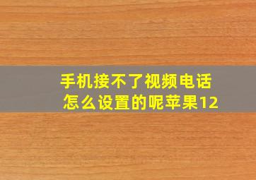 手机接不了视频电话怎么设置的呢苹果12