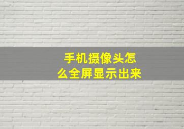 手机摄像头怎么全屏显示出来