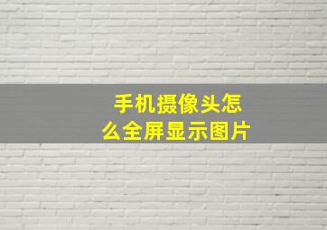 手机摄像头怎么全屏显示图片