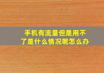 手机有流量但是用不了是什么情况呢怎么办