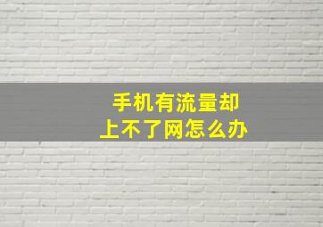 手机有流量却上不了网怎么办