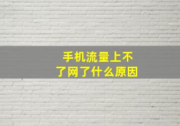 手机流量上不了网了什么原因