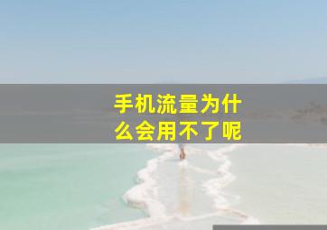 手机流量为什么会用不了呢