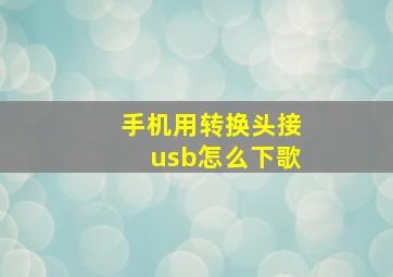 手机用转换头接usb怎么下歌