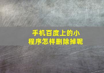 手机百度上的小程序怎样删除掉呢