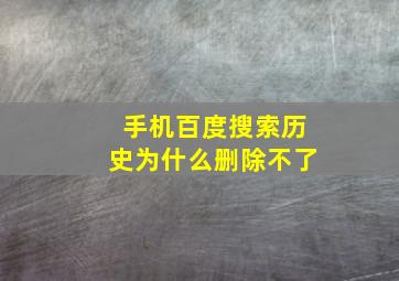 手机百度搜索历史为什么删除不了