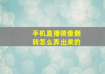 手机直播镜像翻转怎么弄出来的