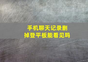 手机聊天记录删掉登平板能看见吗