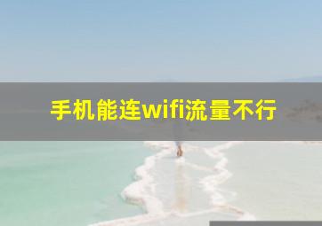 手机能连wifi流量不行