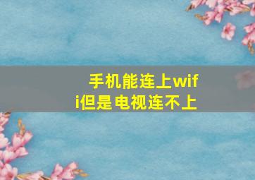 手机能连上wifi但是电视连不上