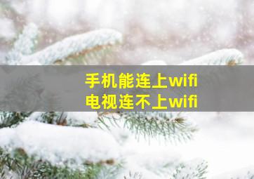 手机能连上wifi电视连不上wifi