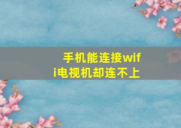 手机能连接wifi电视机却连不上