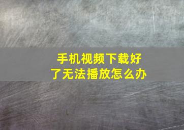 手机视频下载好了无法播放怎么办