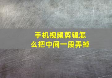 手机视频剪辑怎么把中间一段弄掉