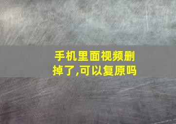 手机里面视频删掉了,可以复原吗