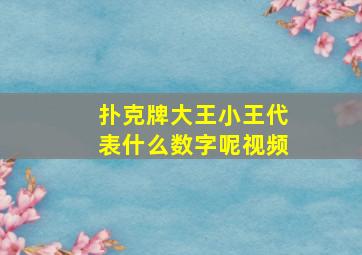 扑克牌大王小王代表什么数字呢视频