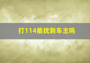 打114能找到车主吗