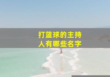 打篮球的主持人有哪些名字