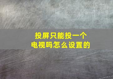 投屏只能投一个电视吗怎么设置的