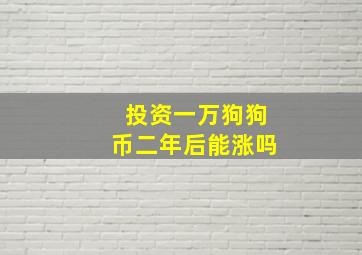 投资一万狗狗币二年后能涨吗