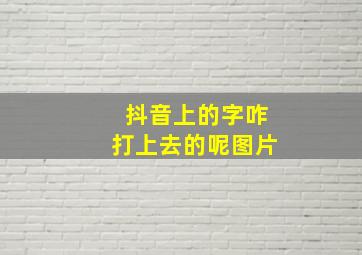 抖音上的字咋打上去的呢图片